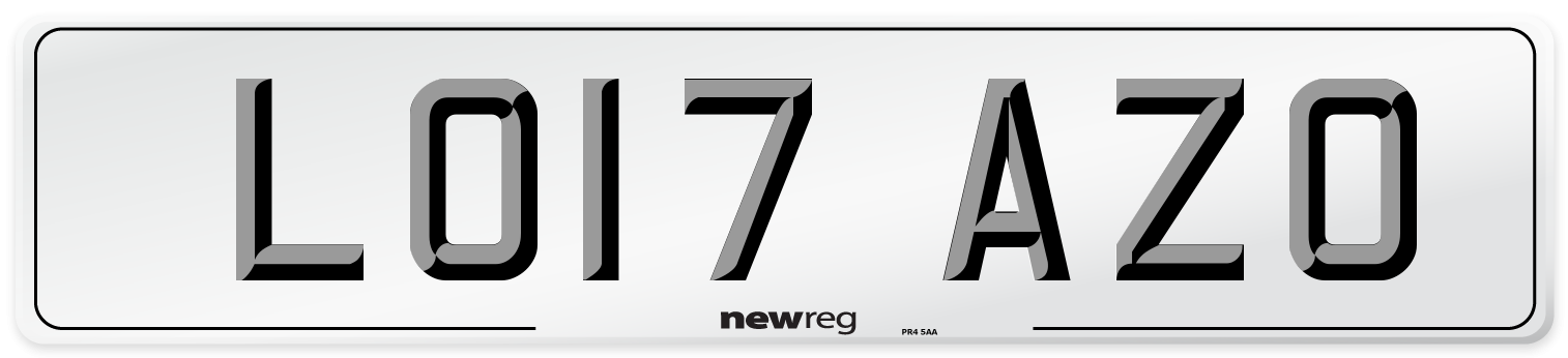 LO17 AZO Number Plate from New Reg